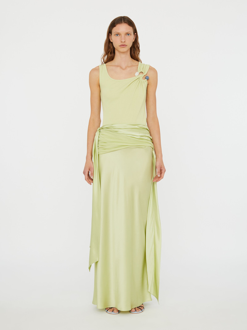 Knotted Silk Gather Skirt 1