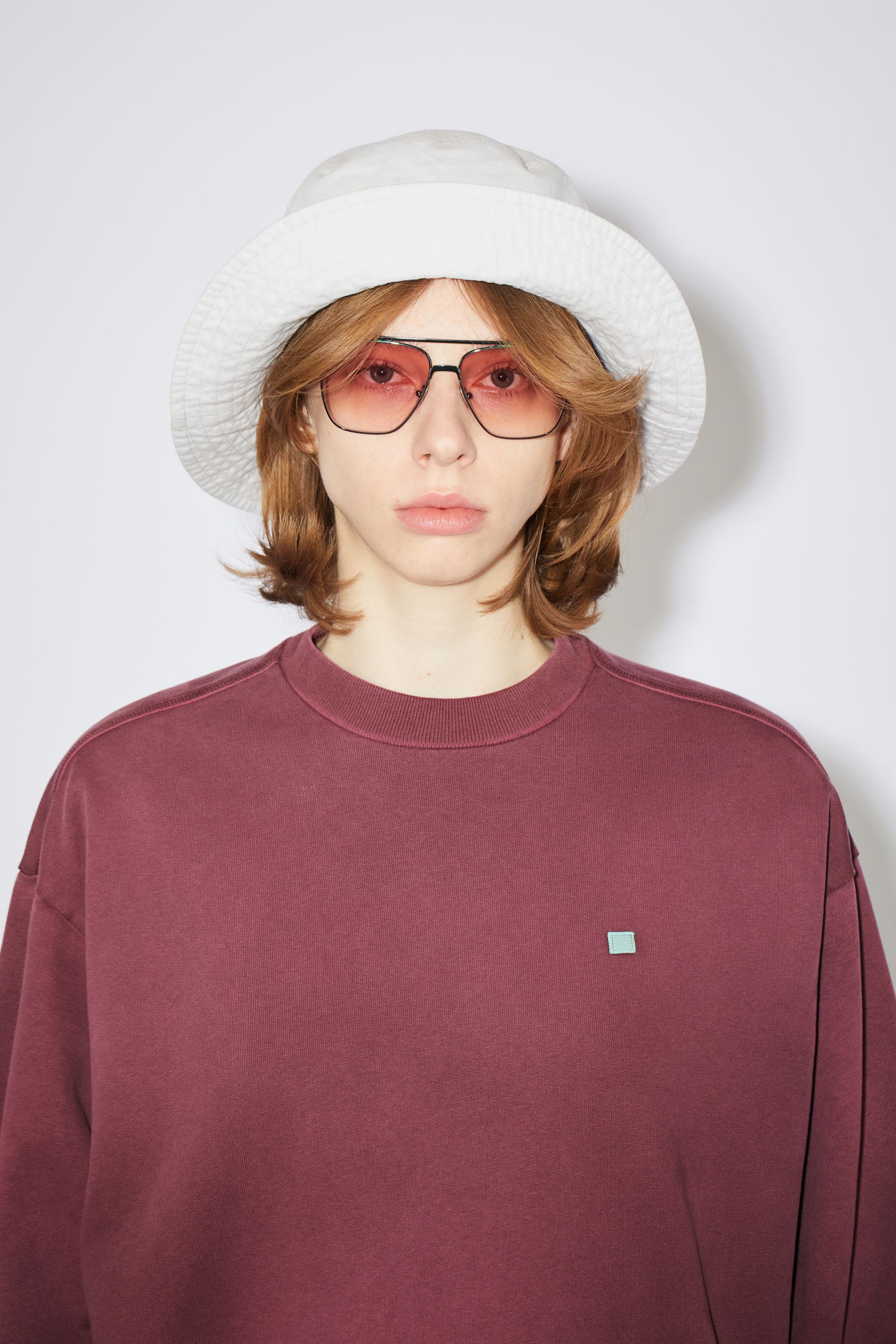 Crew neck sweater - Wine red - 4