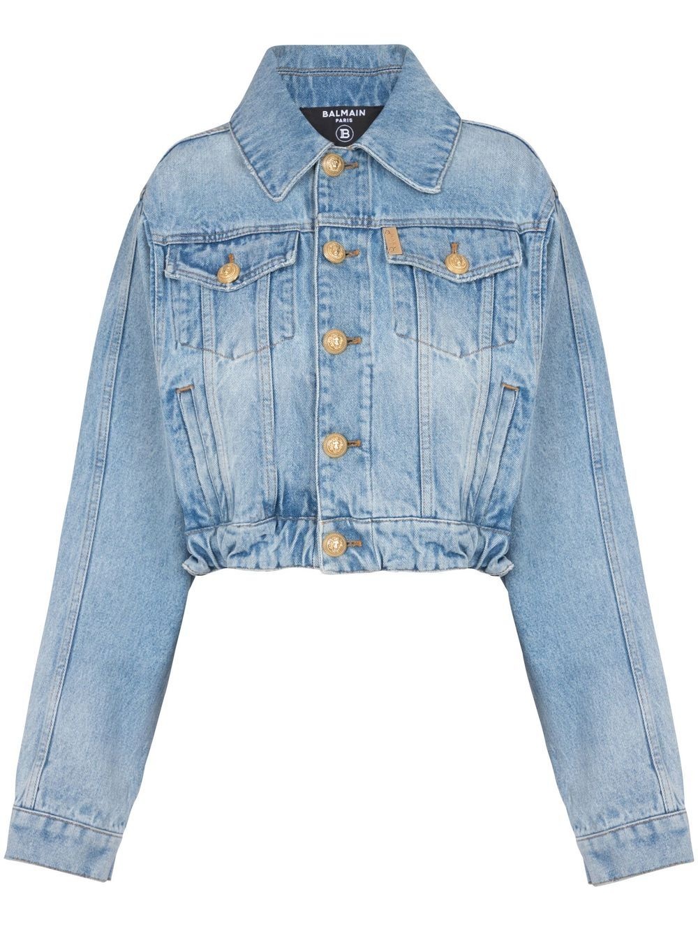 four-pocket cropped denim jacket - 1