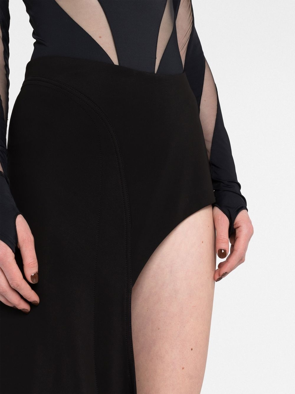 asymmetric draped maxi skirt - 3