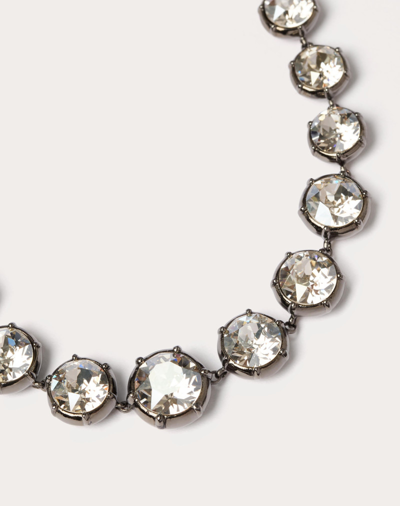 Valentino VLOGO SIGNATURE METAL AND SWAROVSKI® CRYSTAL NECKLACE outlook