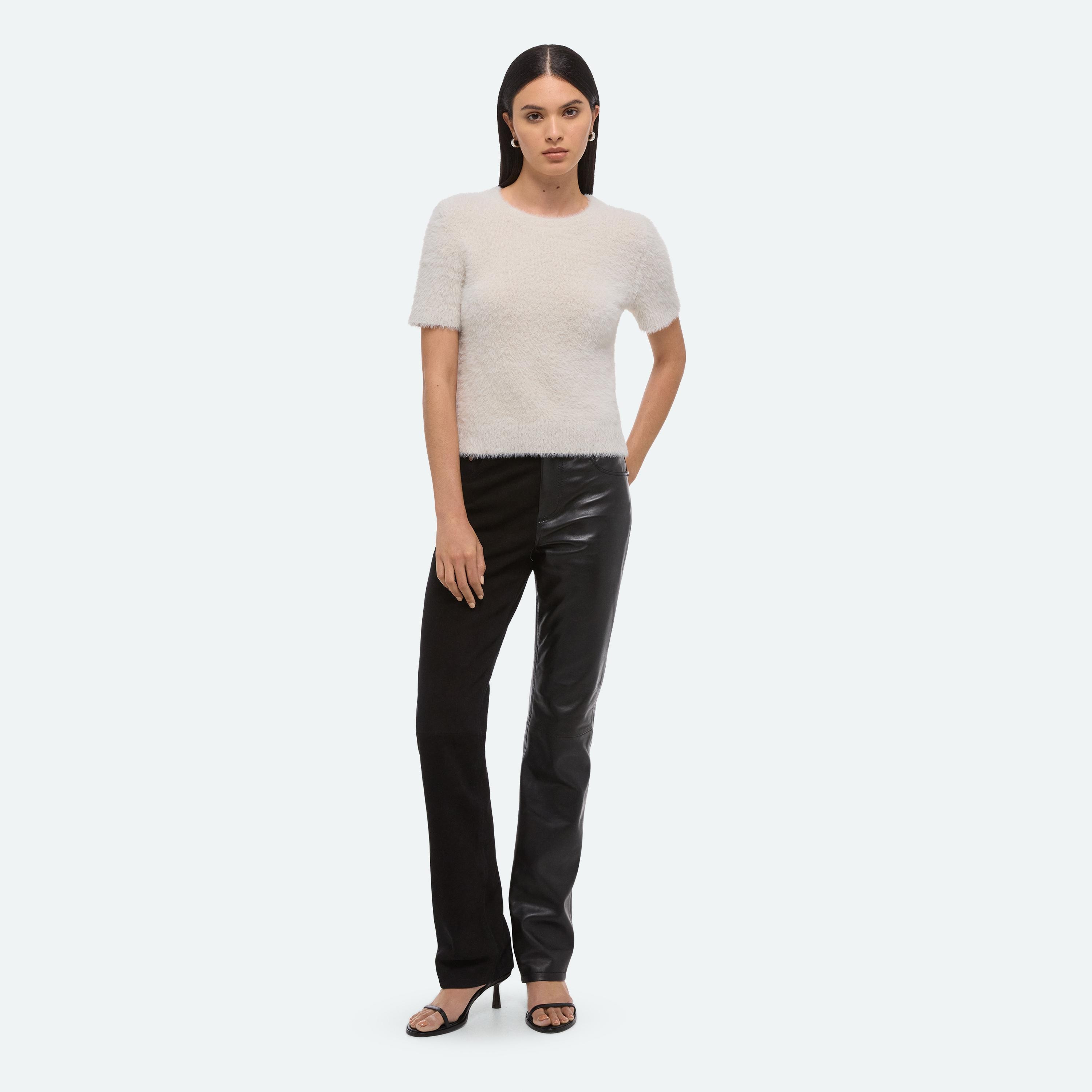 CROPPED SWEATER TEE - 2