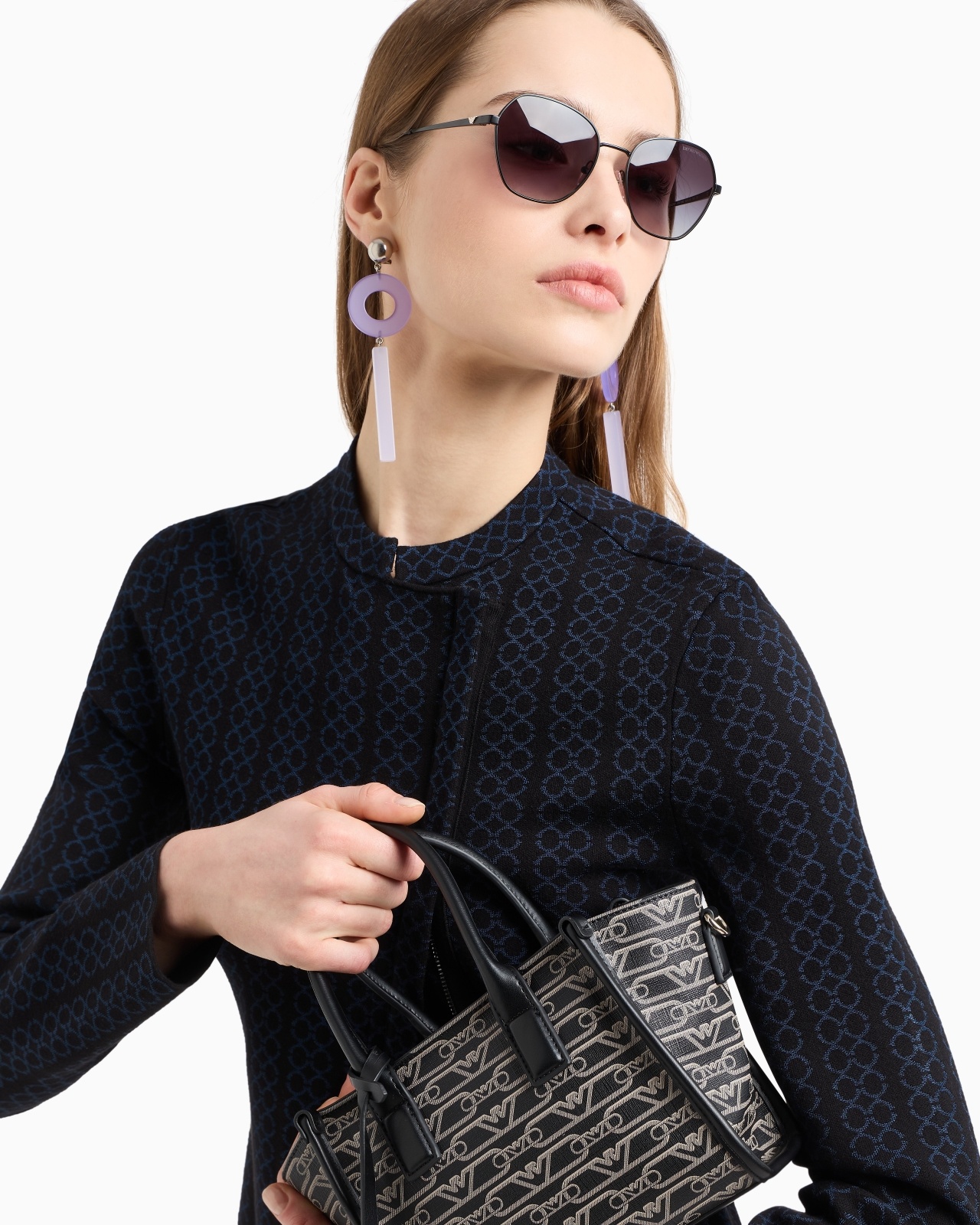 GURU-COLLAR JACKET IN TWO-TONE JACQUARD - 5