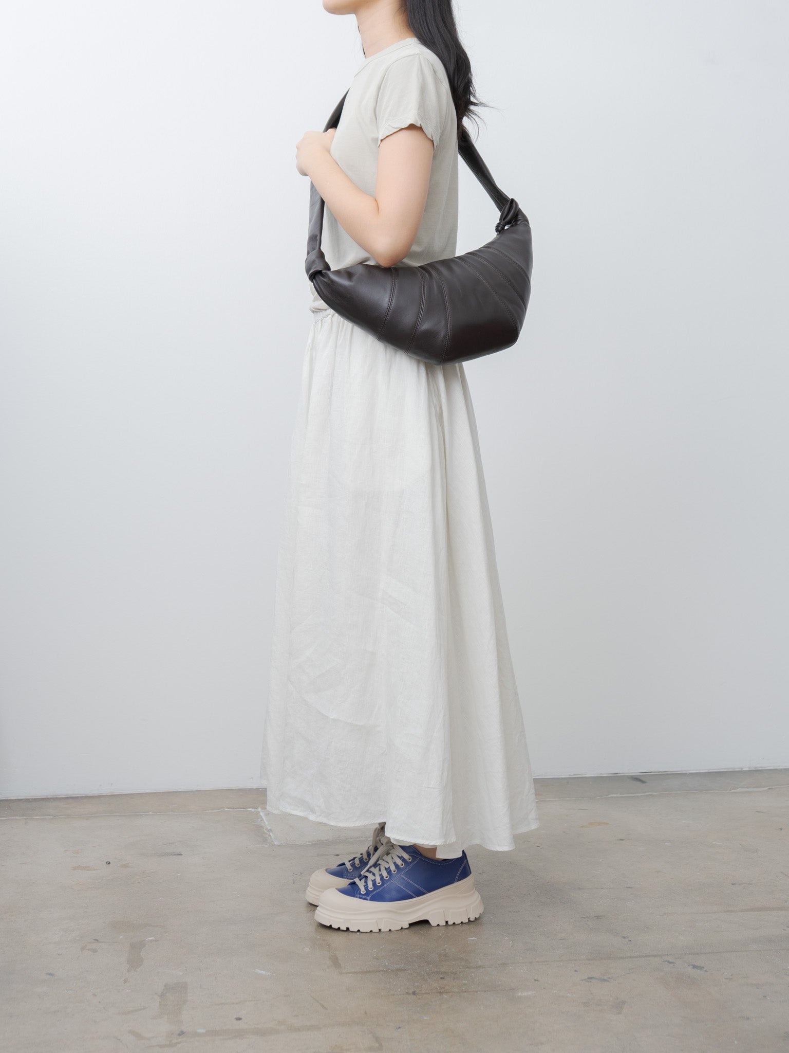 Medium Croissant Bag - Dark Chocolate (soft nappa leather) - 2