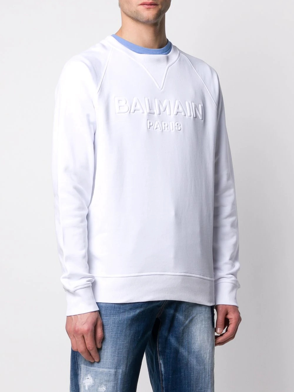 embossed logo sweatshirt - 3