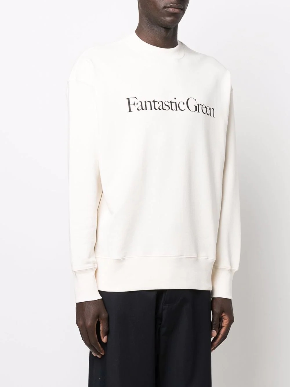 organic cotton text print sweatshirt - 3