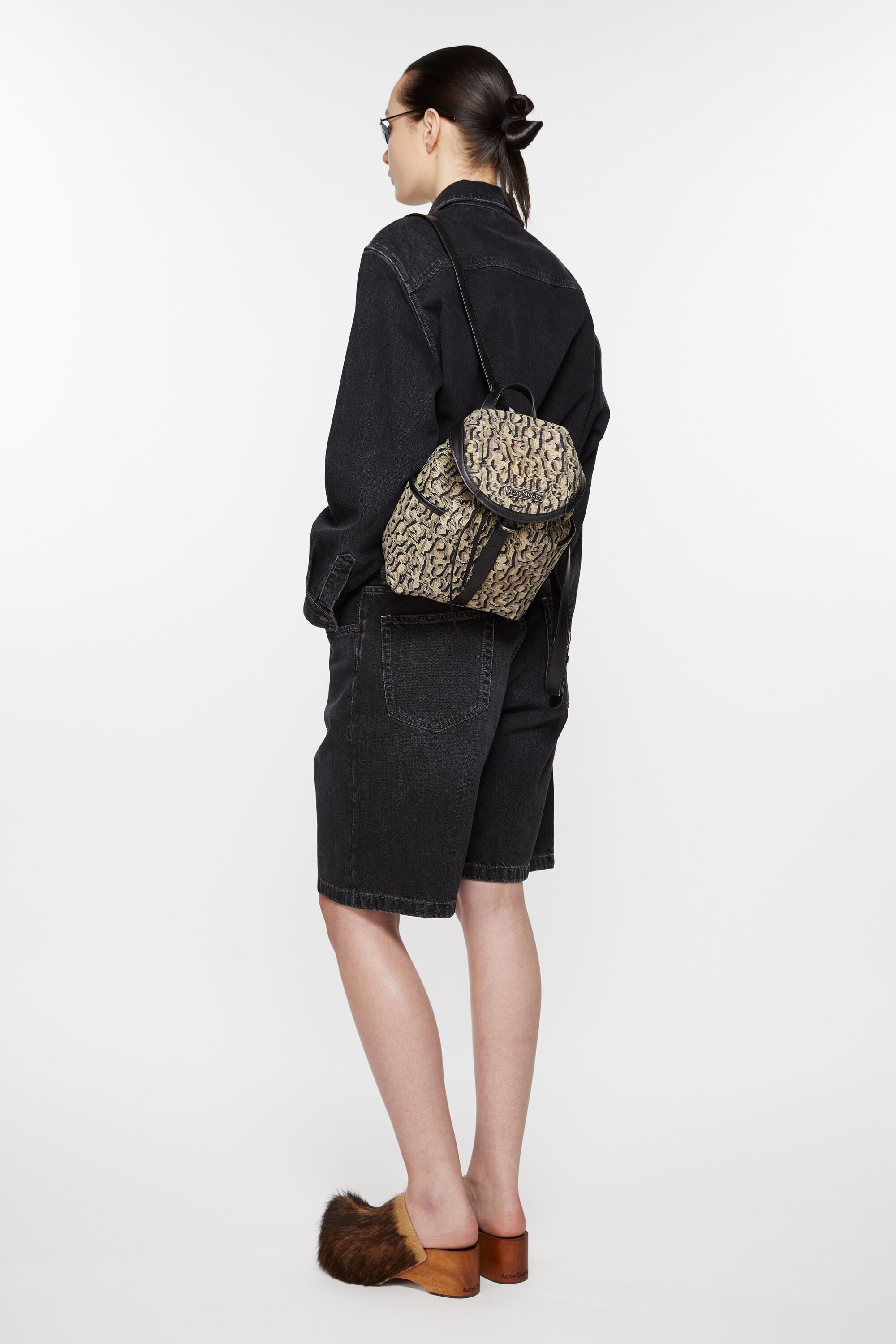 Mini backpack monogram - Beige/black - 2