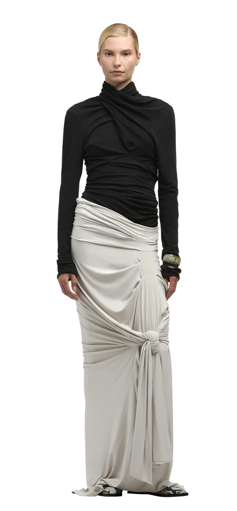 entire studios LUMIERE SCARF SKIRT STONE outlook