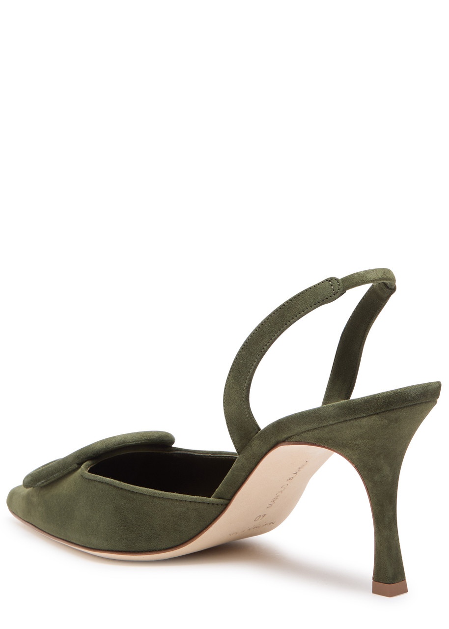 Manolo Blahnik Maysli 70 Suede Slingback Pumps - 2
