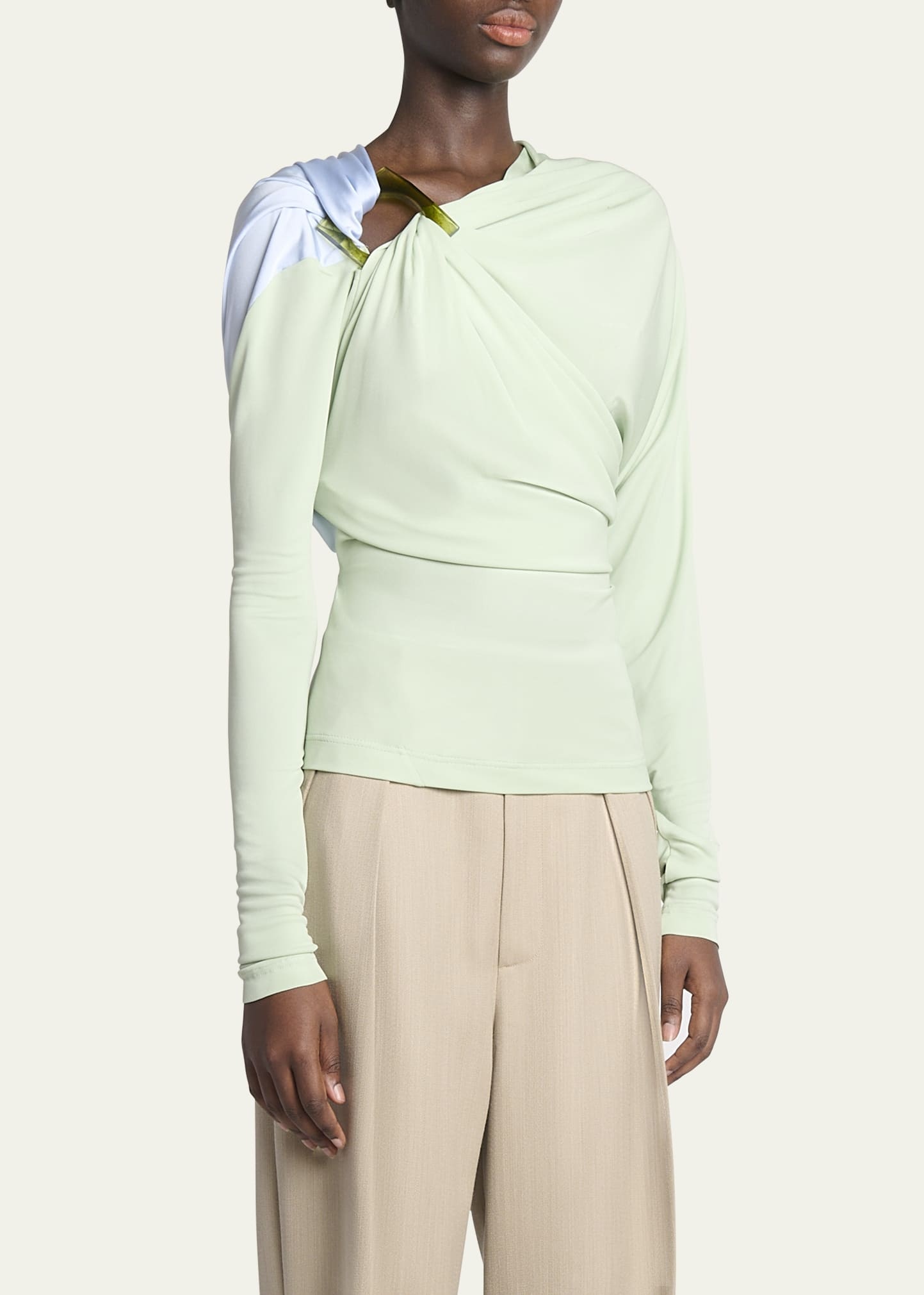 Tシャツ・カットソー VICTORIA BECKHAM DRAPED JERSEY TOP Draped jersey top in black - Victoria Beckham | Mytheresa