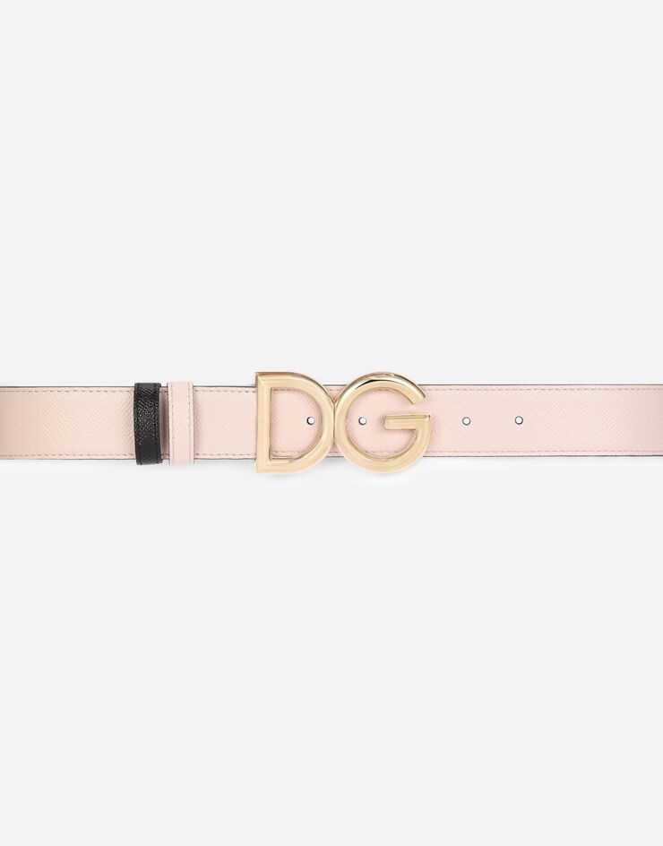 Reversible dauphine calfskin belt with DG logo - 3