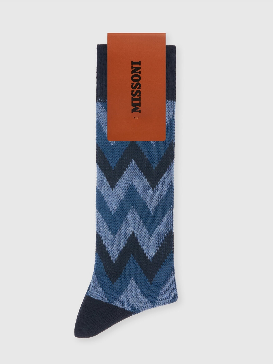 Zig zag cotton blend socks with logo lettering - 2