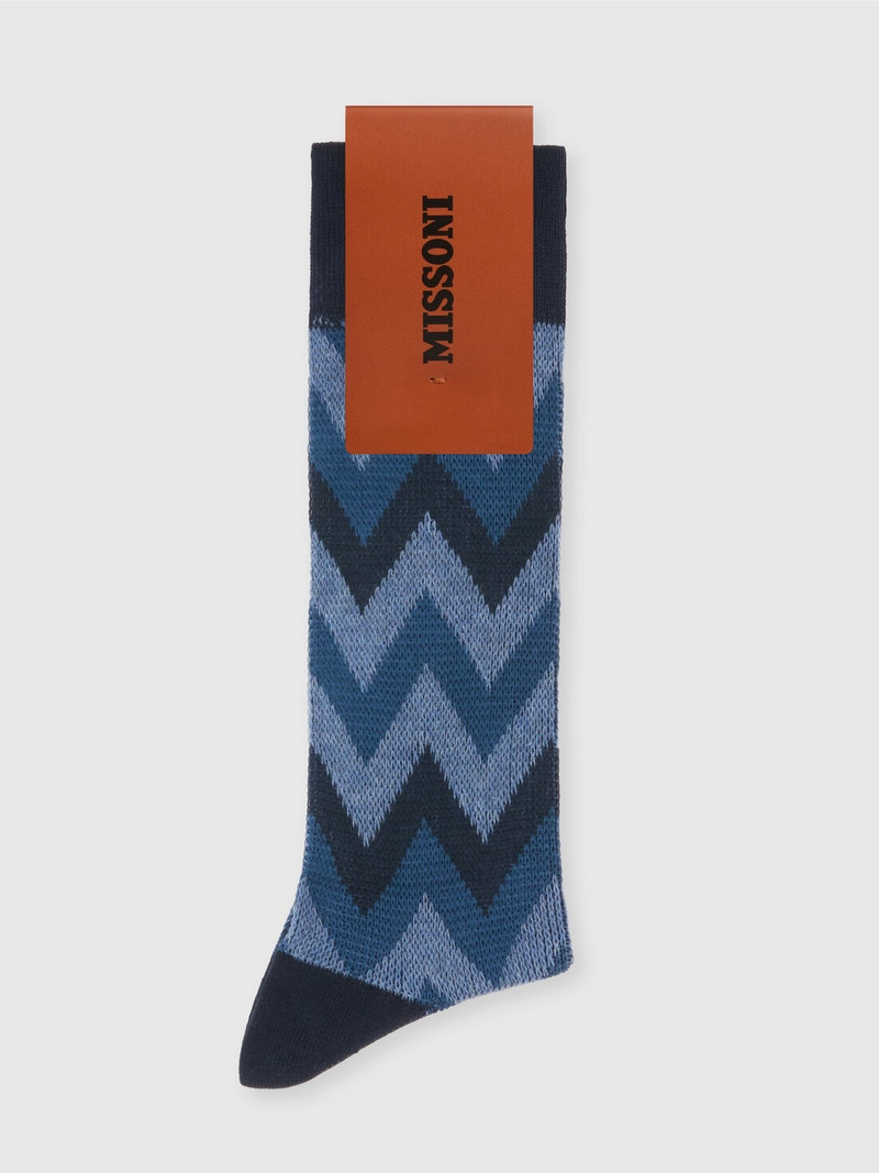 Missoni Zig zag cotton blend socks with logo lettering outlook