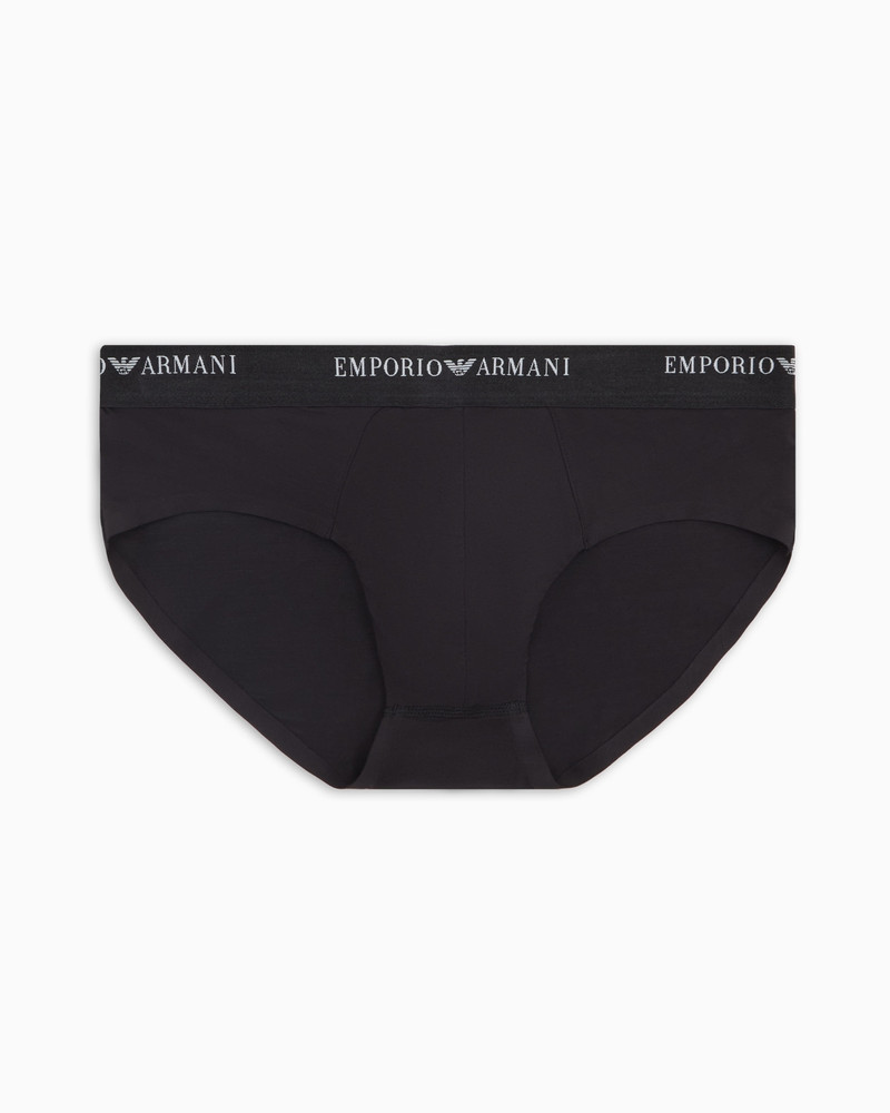 Soft modal briefs with logo waist 1