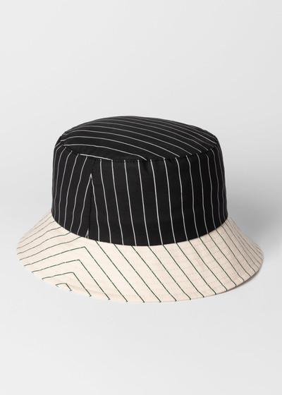 Paul Smith Black and Cream Stripe Bucket Hat outlook