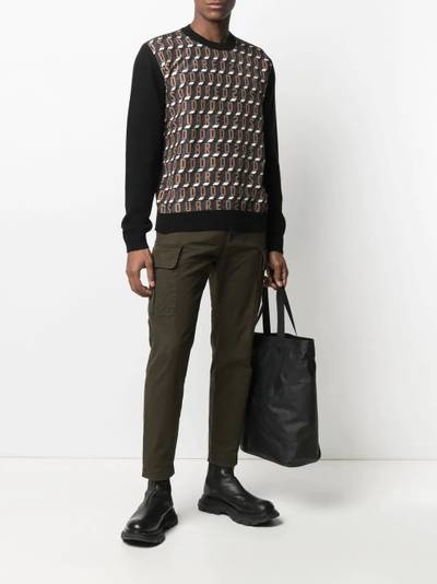 DSQUARED2 logo-panel wool jumper outlook