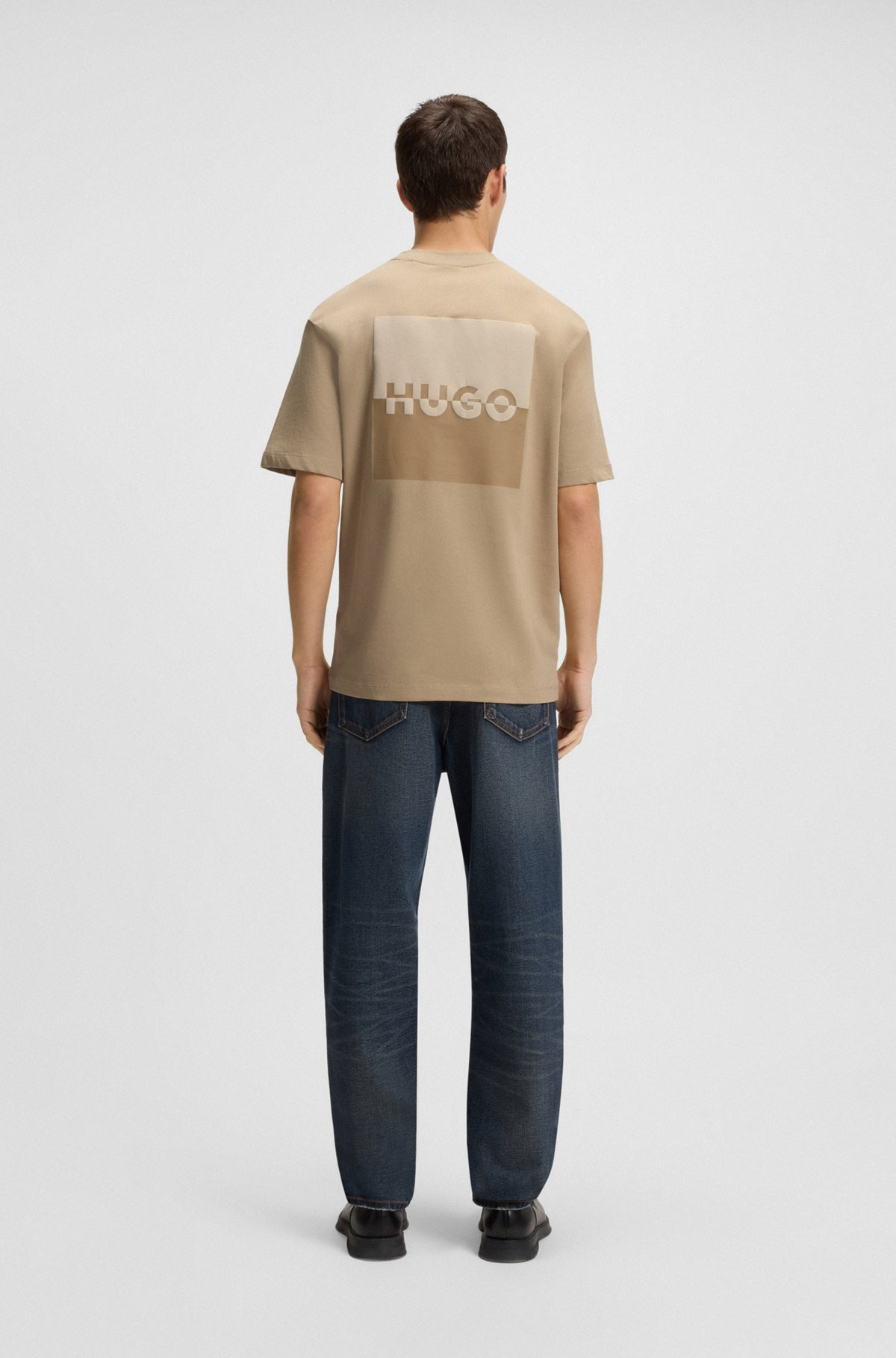 RELAXED-FIT T-SHIRT IN COTTON WITH SPLIT LOGOS - 5