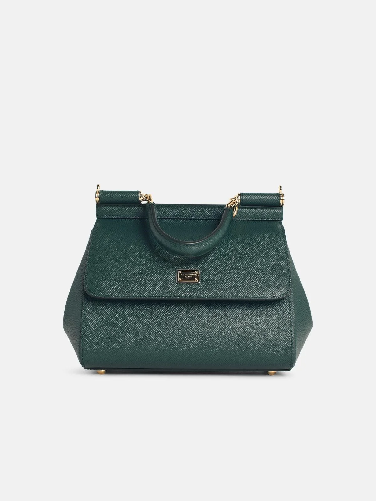 MEDIUM 'MY SICILY' DARK GREEN LEATHER HANDBAG - 1