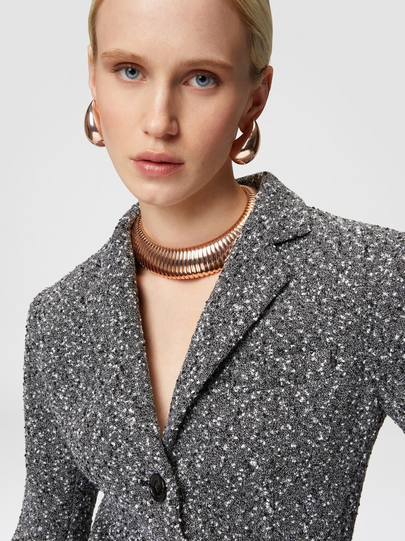 Long blazer in a mélange cotton blend 5