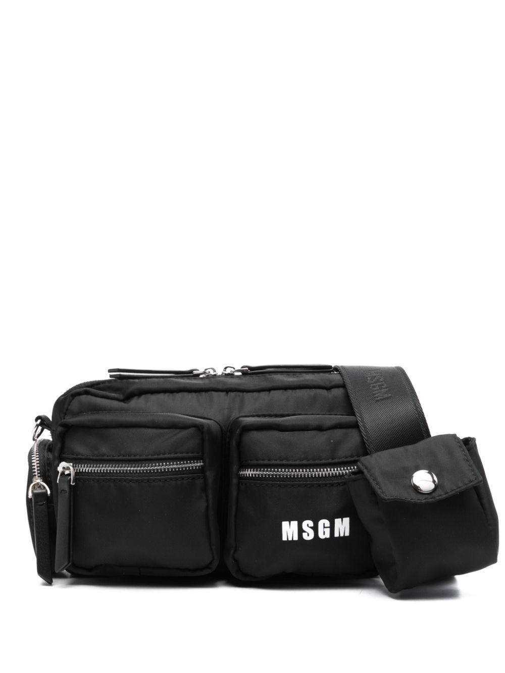 logo-print messenger bag - 1