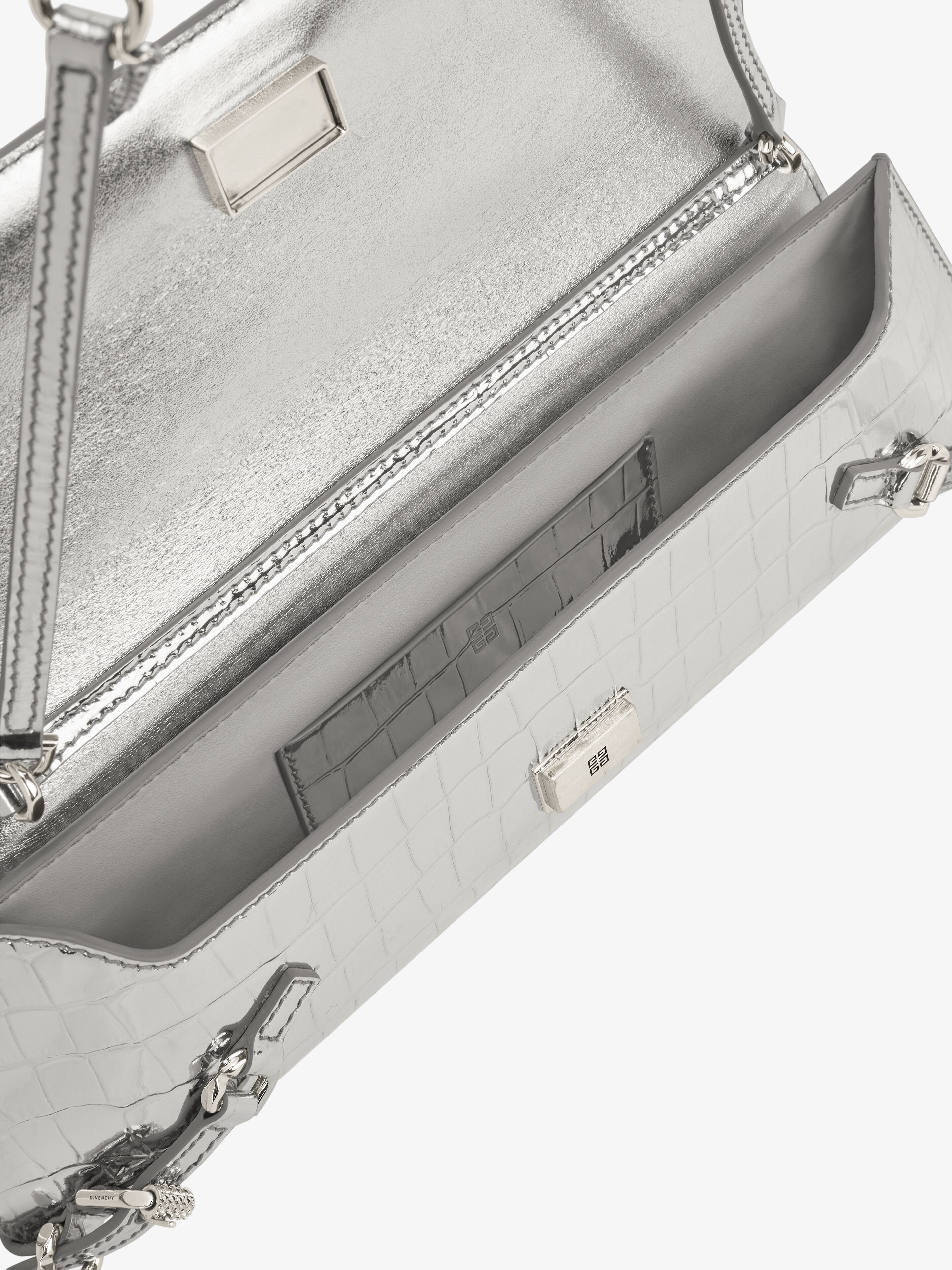 VOYOU CLUTCH BAG IN CROCODILE EFFECT LEATHER - 5