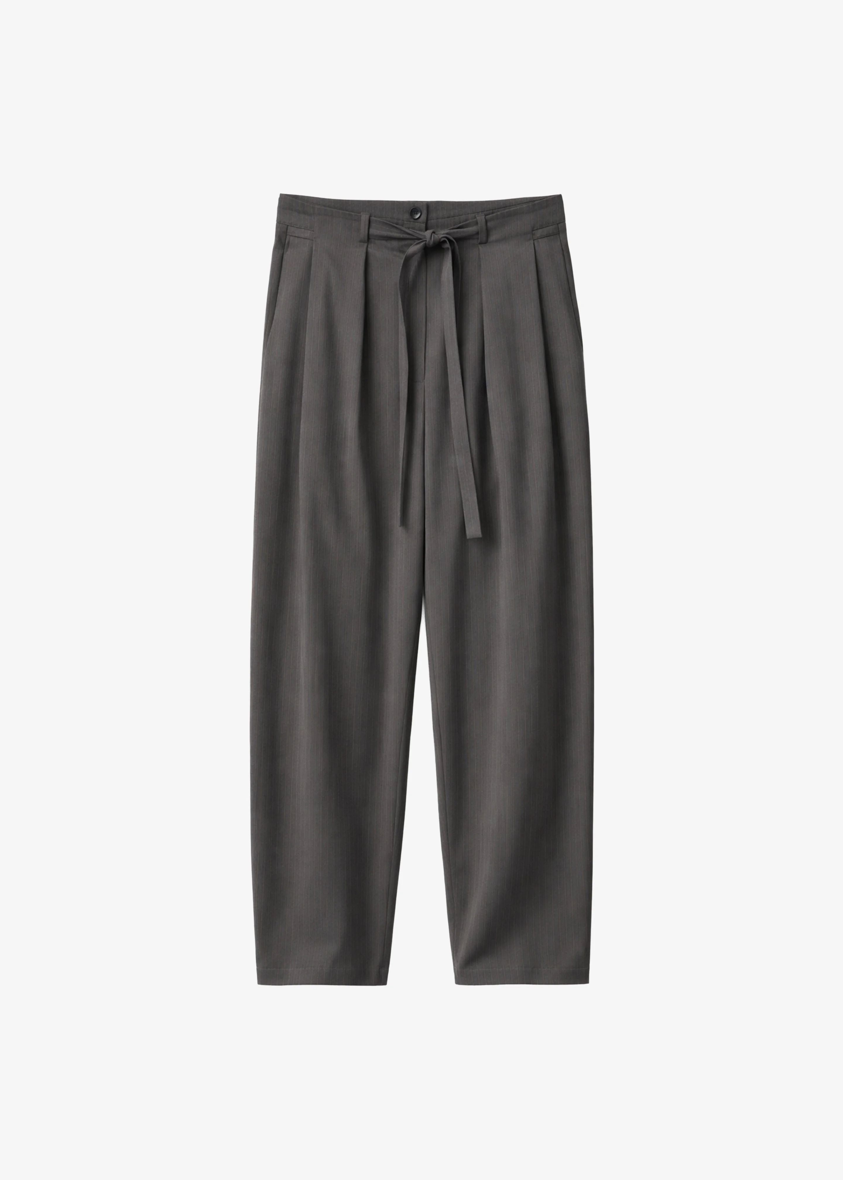 Loire Curved Pants - Charcoal Pinstripe - 1