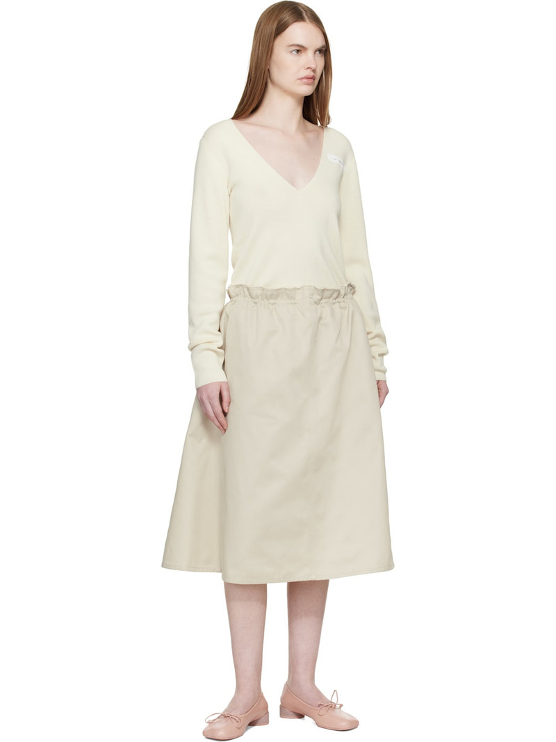 MM6 Maison Margiela Off-White Long Skirt outlook