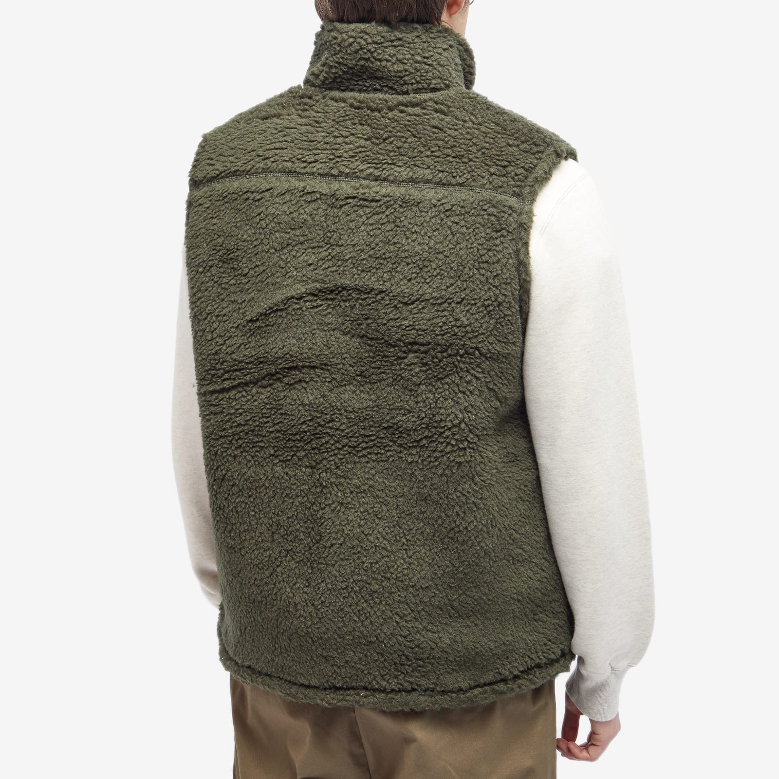 Beams Plus Stand Collar Boa Fleece Vest - 3