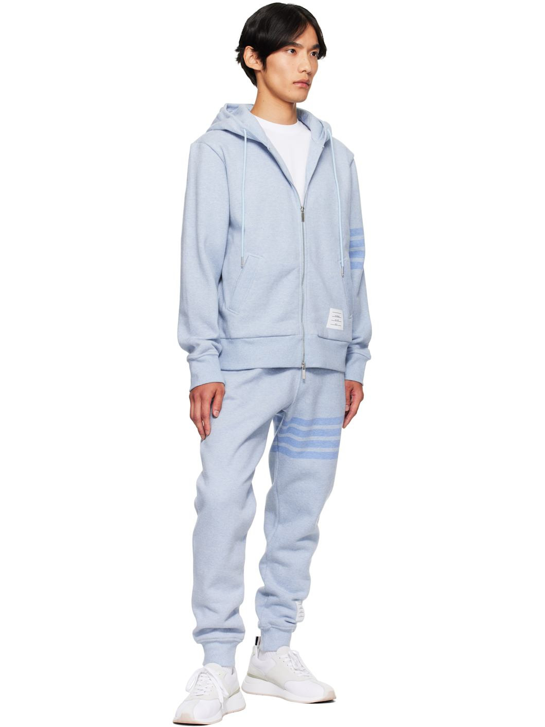 Blue Classic Loopback 4-Bar Sweatpants - 4
