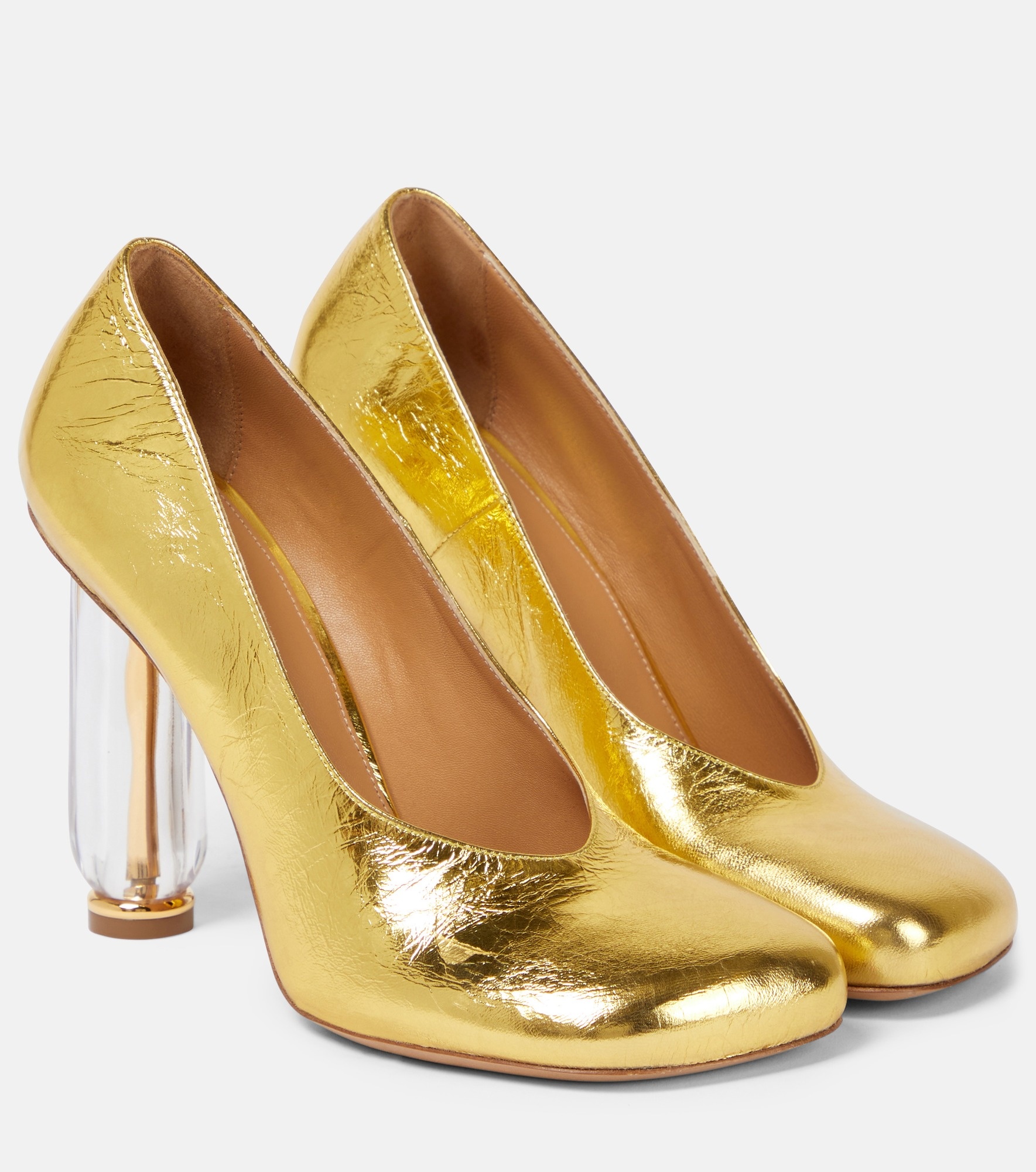 Metallic leather pumps - 1