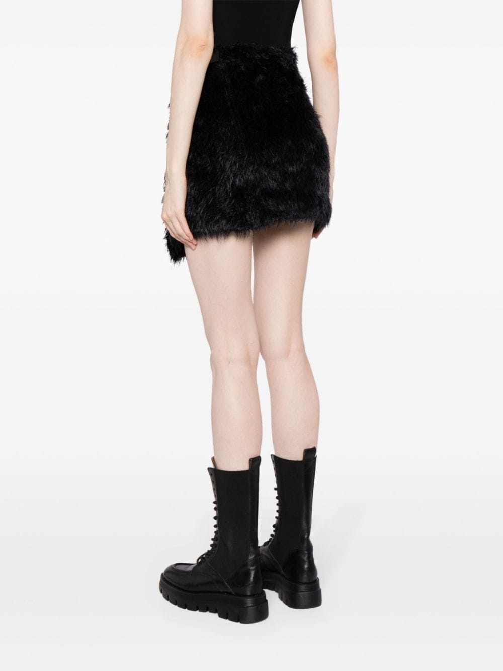 faux-fur high-waist miniskirt - 4