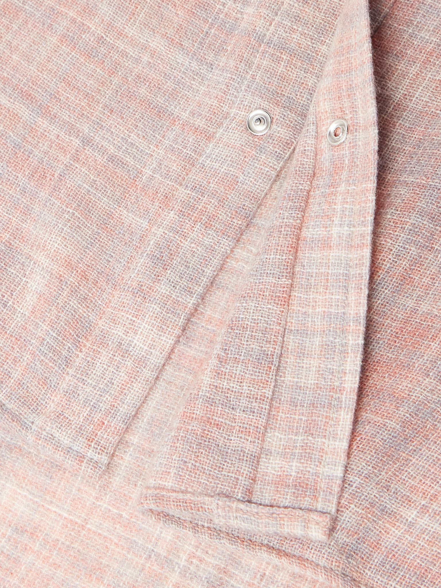 Space-Dyed Cashmere and Wool-Blend Gauze Shirt Pink - 5