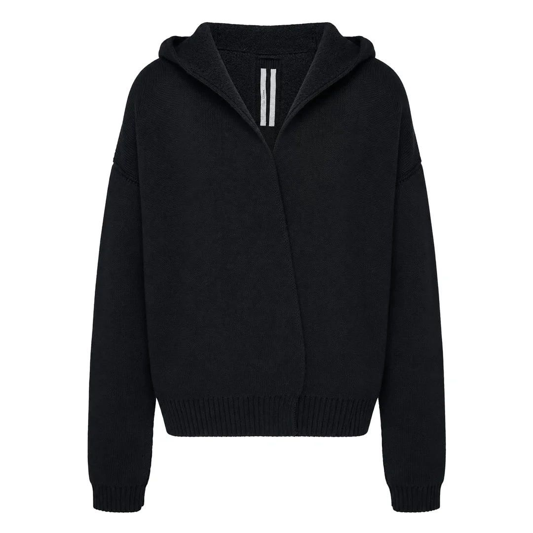 Reversible Wool Hoodie Robe - 1