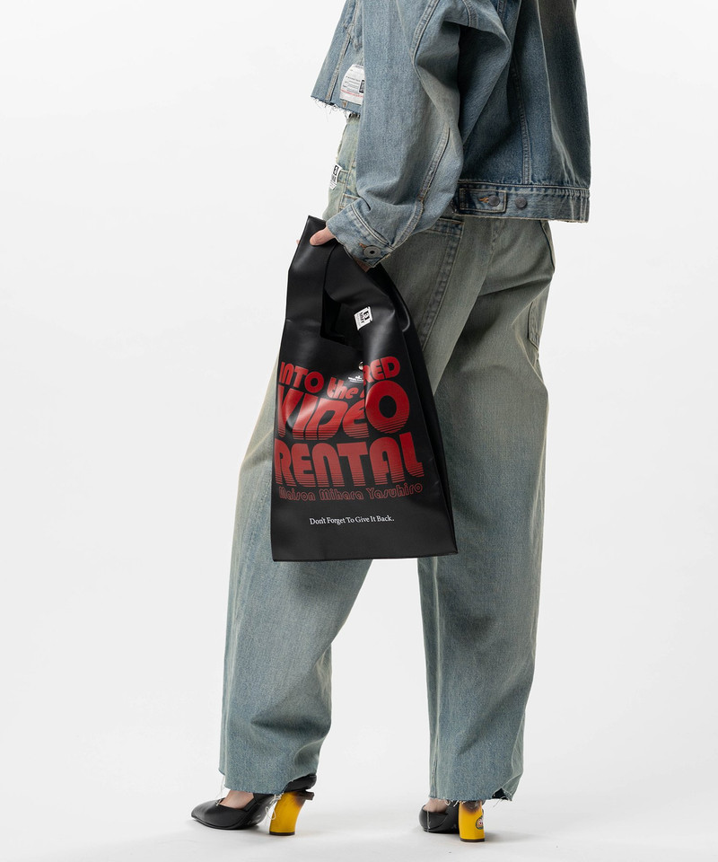 Video Rental Print Leather Shopping Bag 1