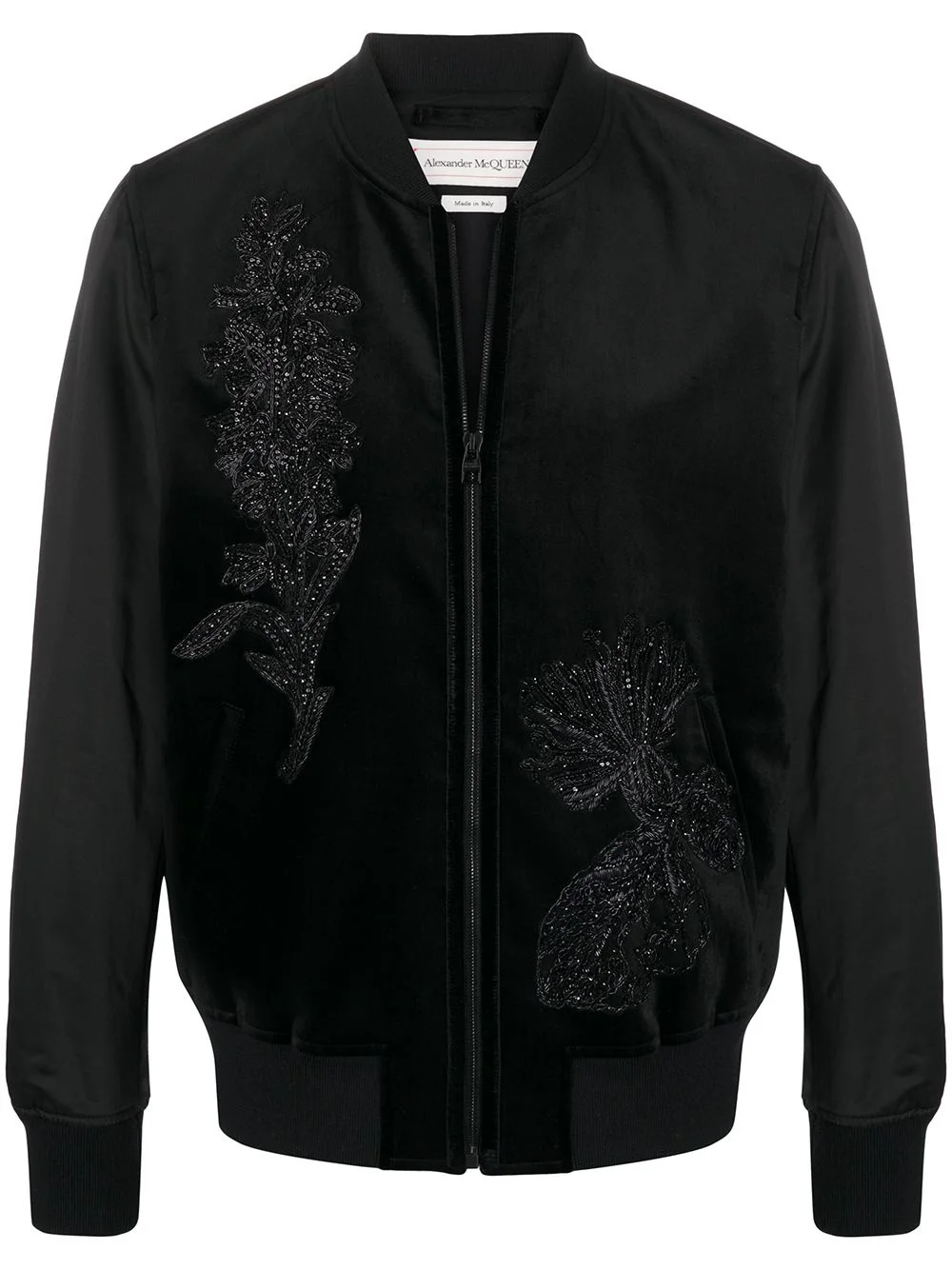 SEQUIN-EMBELLISHED FLORAL BOMBER - 1