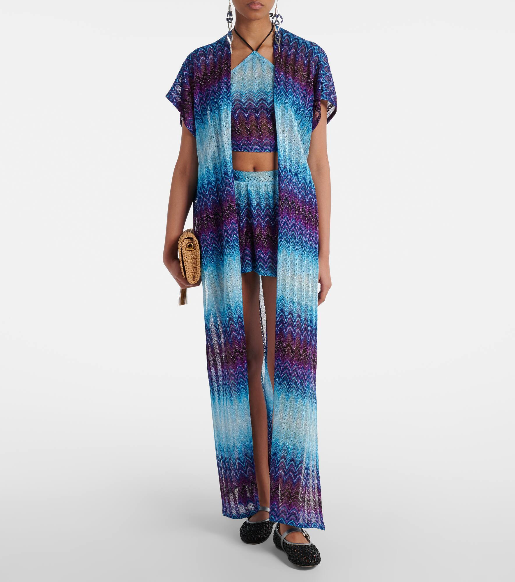 Zig Zag lamé beach cover-up - 2