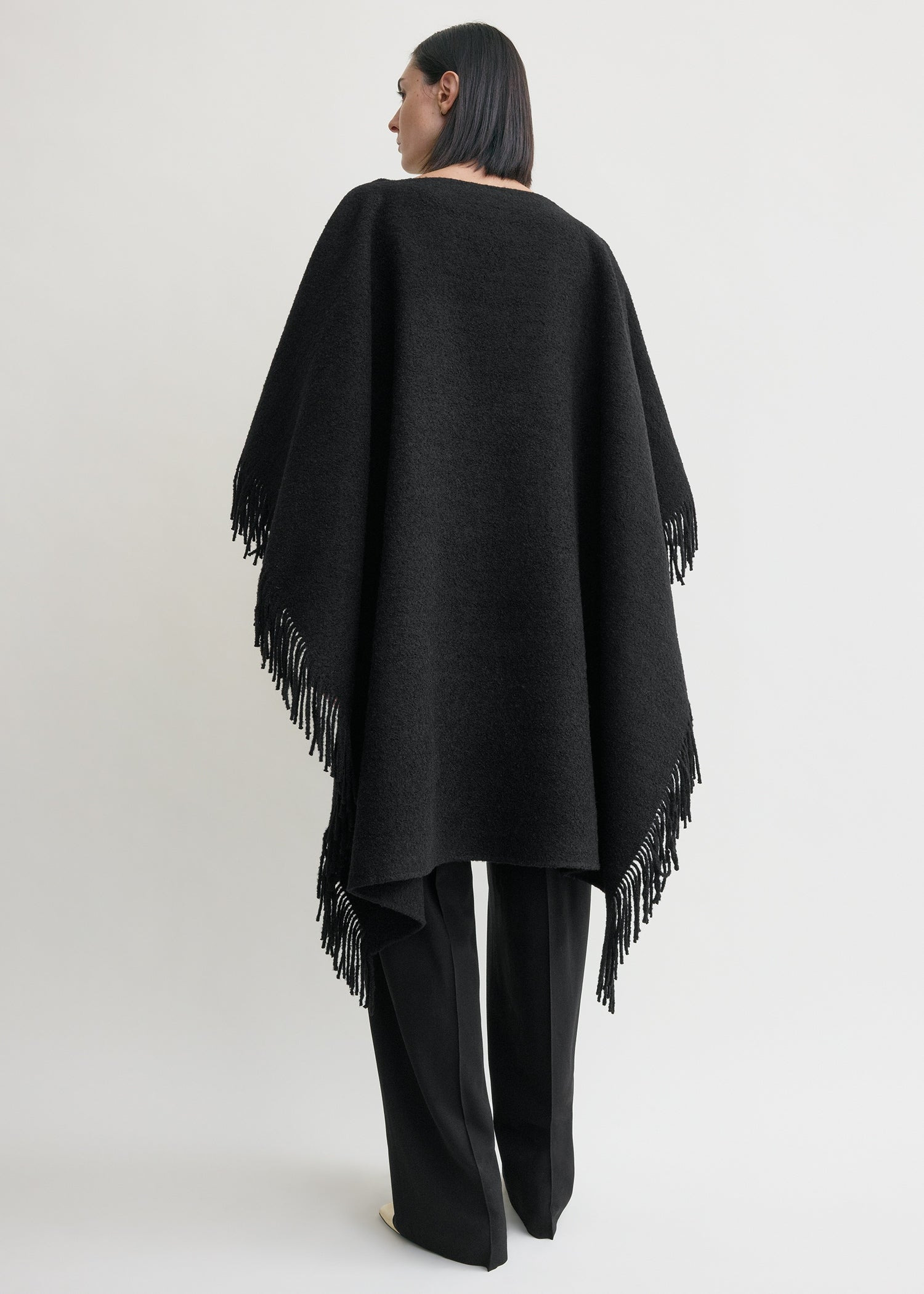 Fringed poncho black - 3