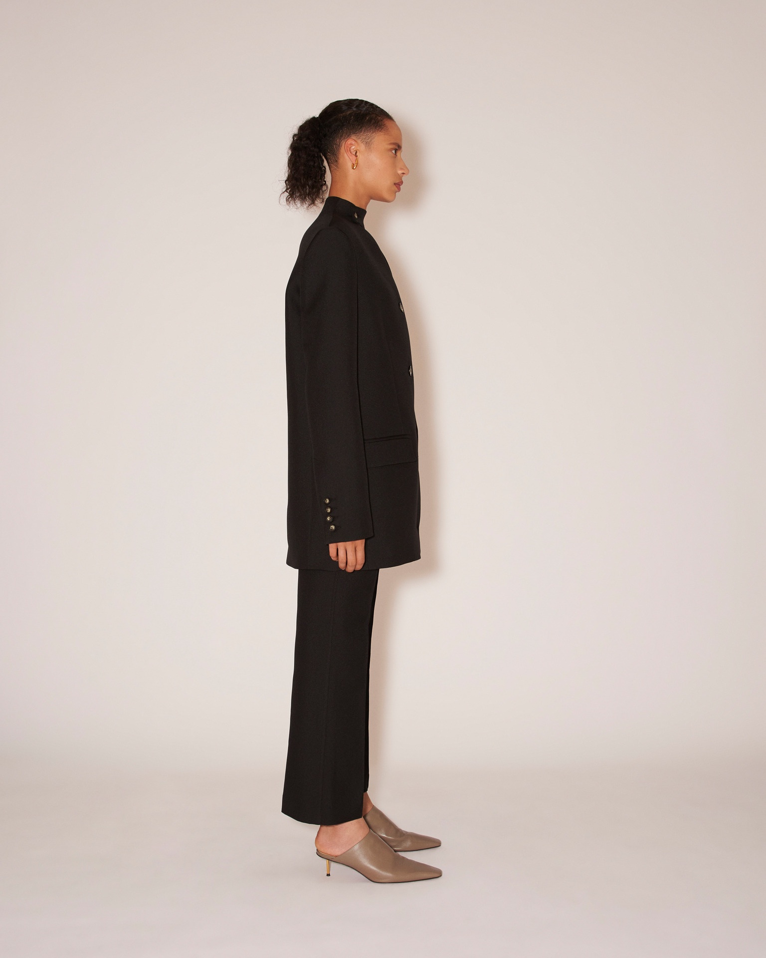 ZOEY - Double suiting pleated pants - Black - 3
