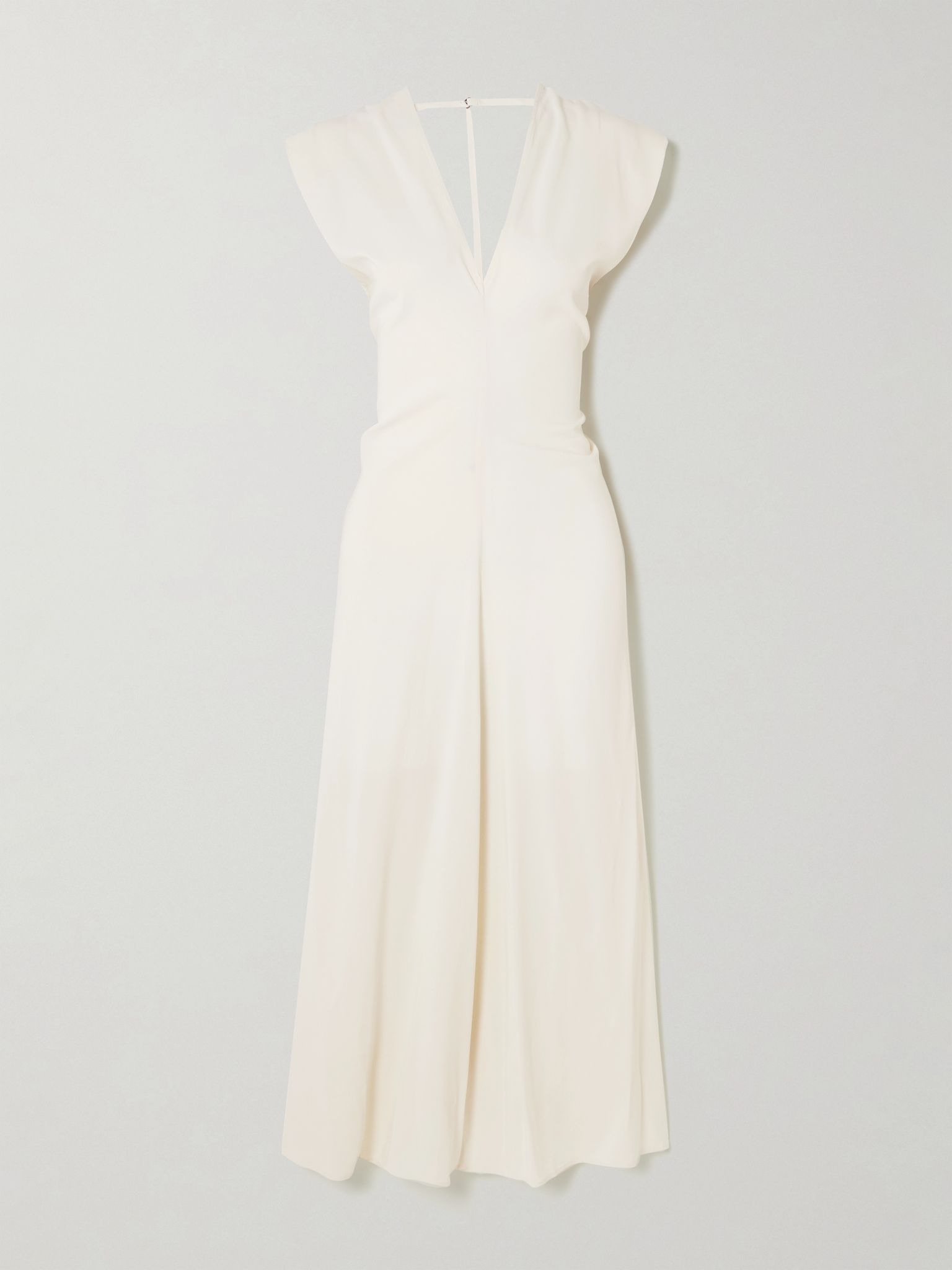 Draped crepe maxi dress Off-white - 1