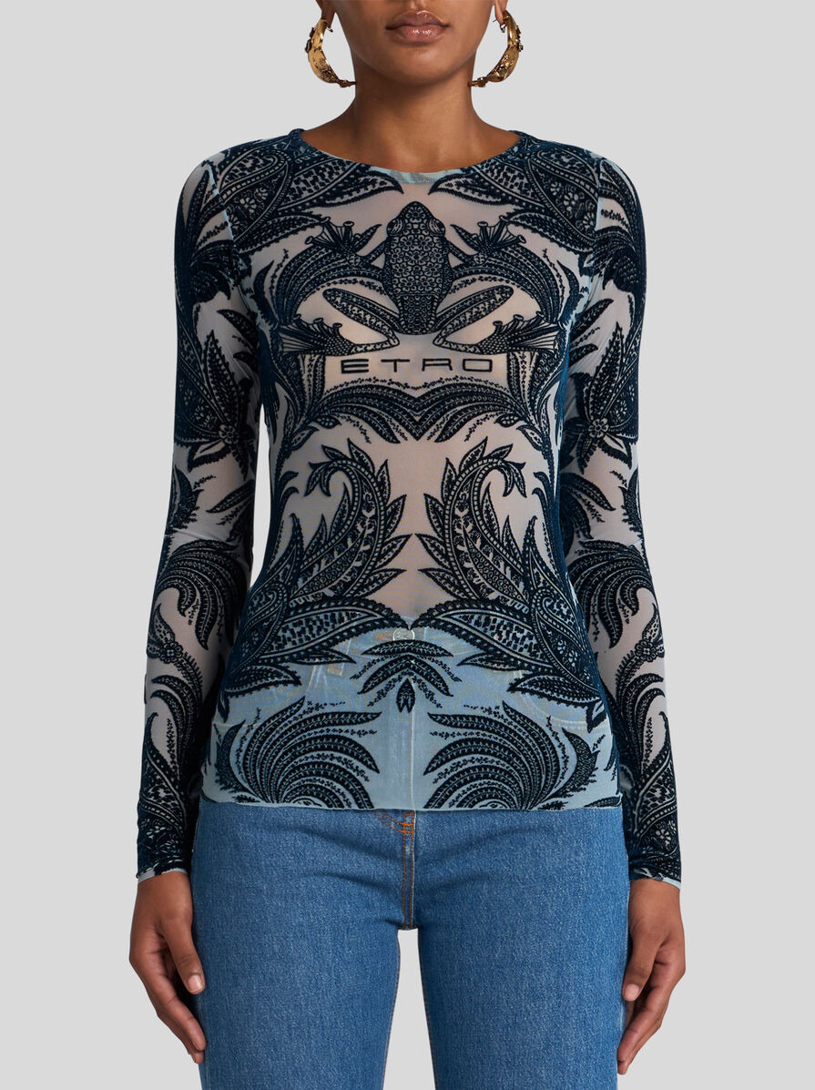 FLOCKED TULLE TOP - 2