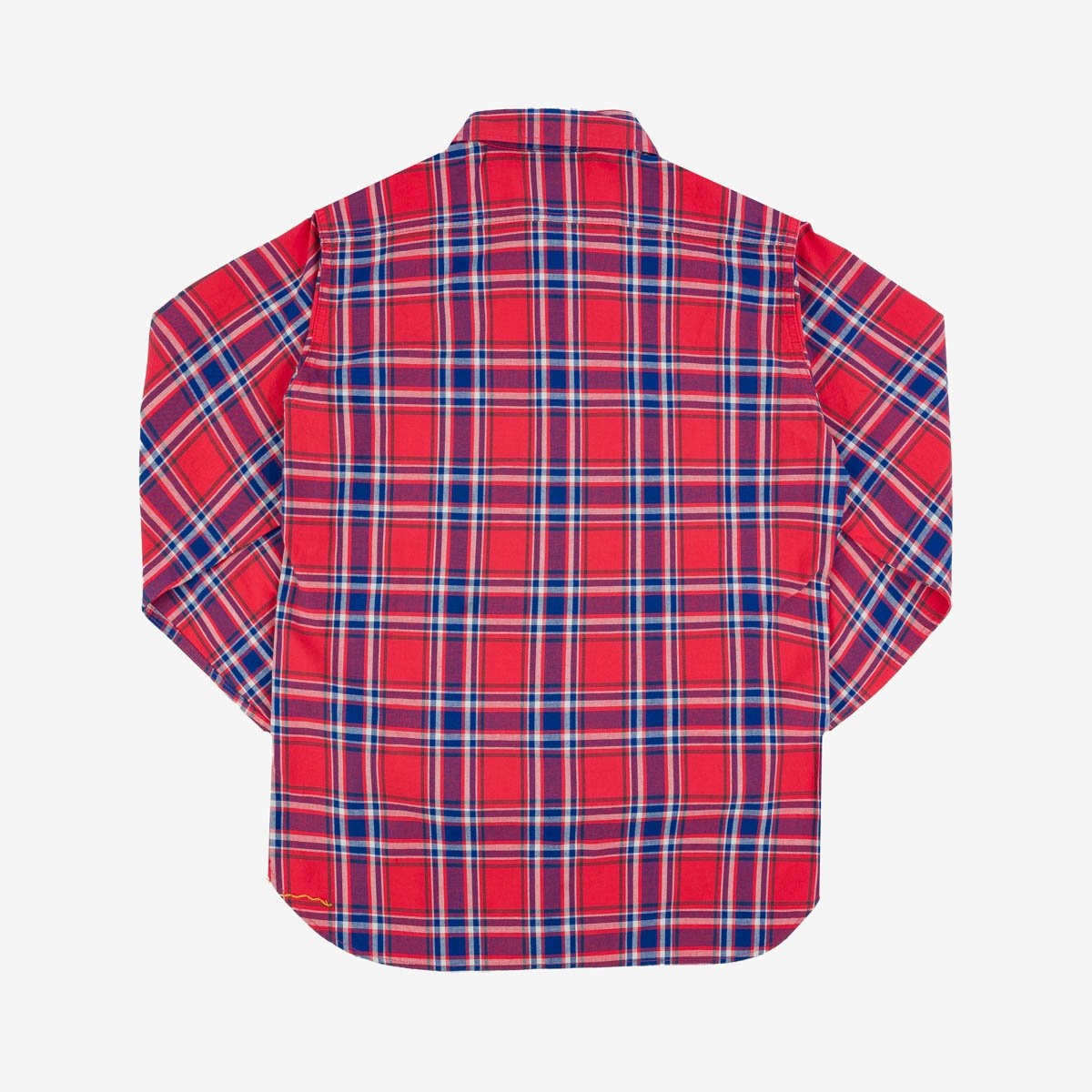 IHSH-356-RED 5oz Selvedge Madras Check Work Shirt - Red - 6