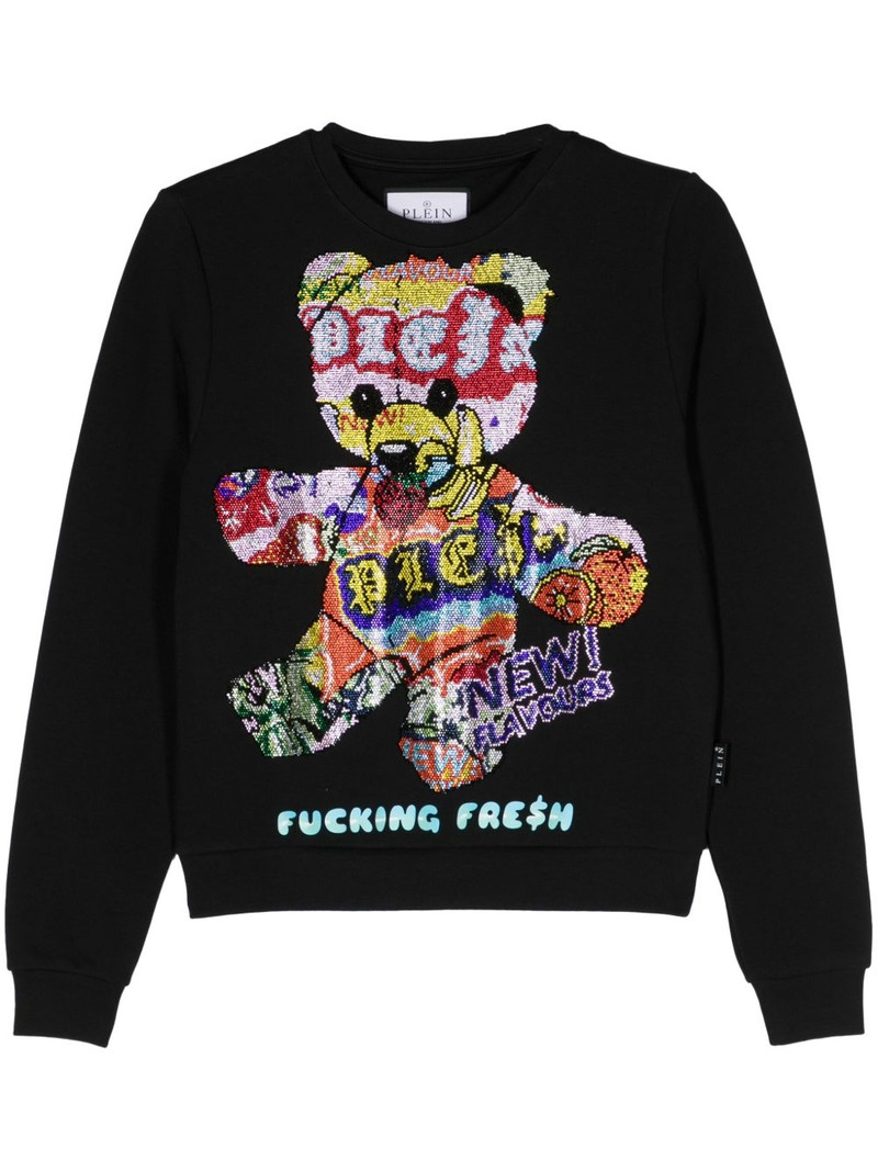 rhinestone-emebllished jersey sweatshirt 1