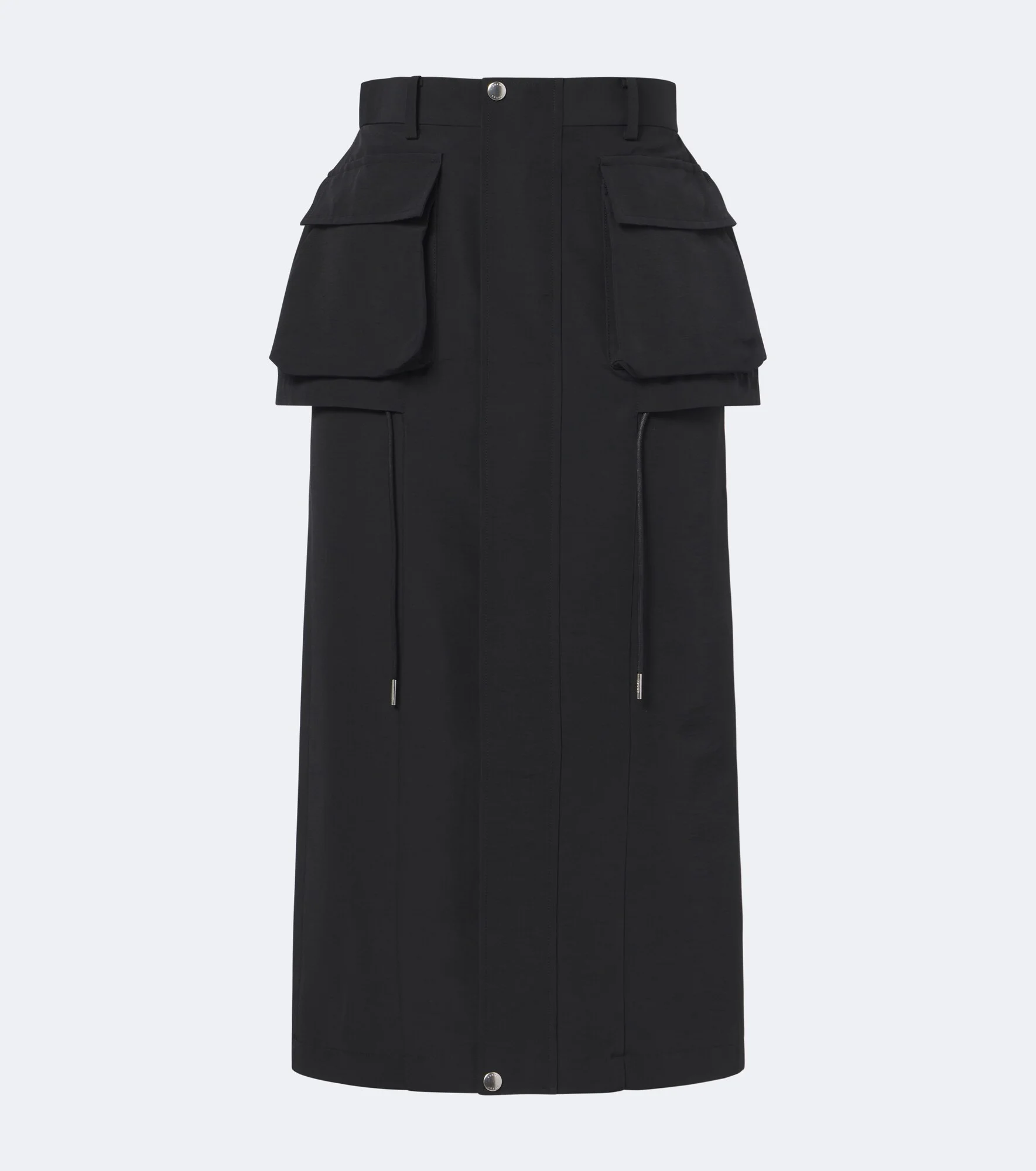 Cotton-blend zip-up midi skirt - 1