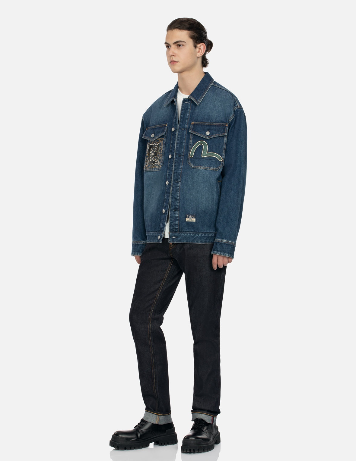 Sheridan Daicock Print and Seagull Embroidery Regular Fit Denim Shirt Jacket - 4