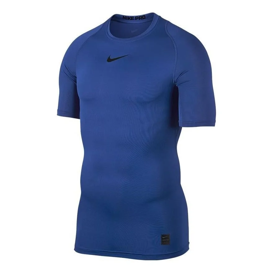 Nike PRO 남자의 실행 피트니스 스트레치 꽉 빨리 건조 숨 쉬는 짧은 소매 티셔츠 '로얄 B - 1