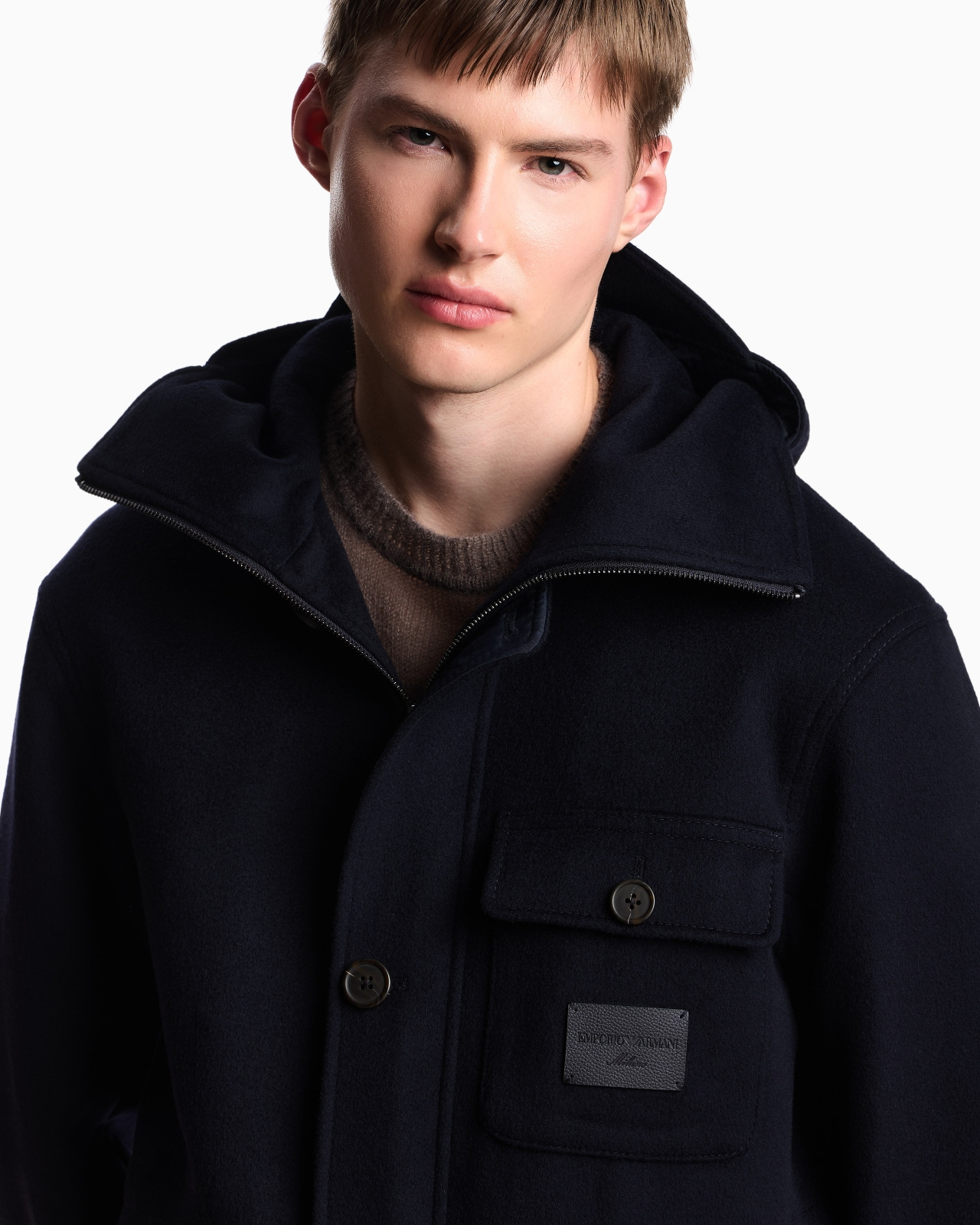 HOODED BLOUSON IN WOOL CLOTH - 5