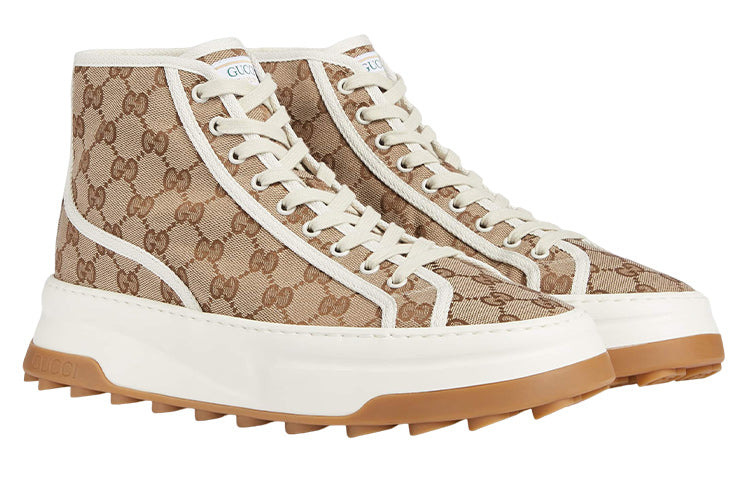 Gucci Tennis 1977 High-Top Sneakers 'Tan White' 745999-20Q20-9745 - 2