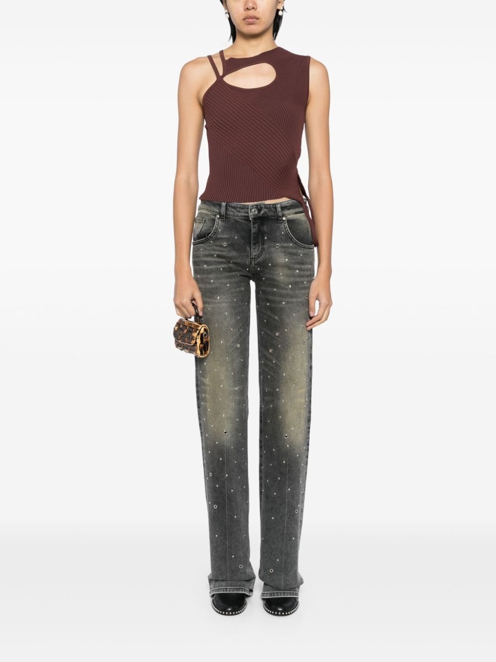 cut-out knitted top - 2