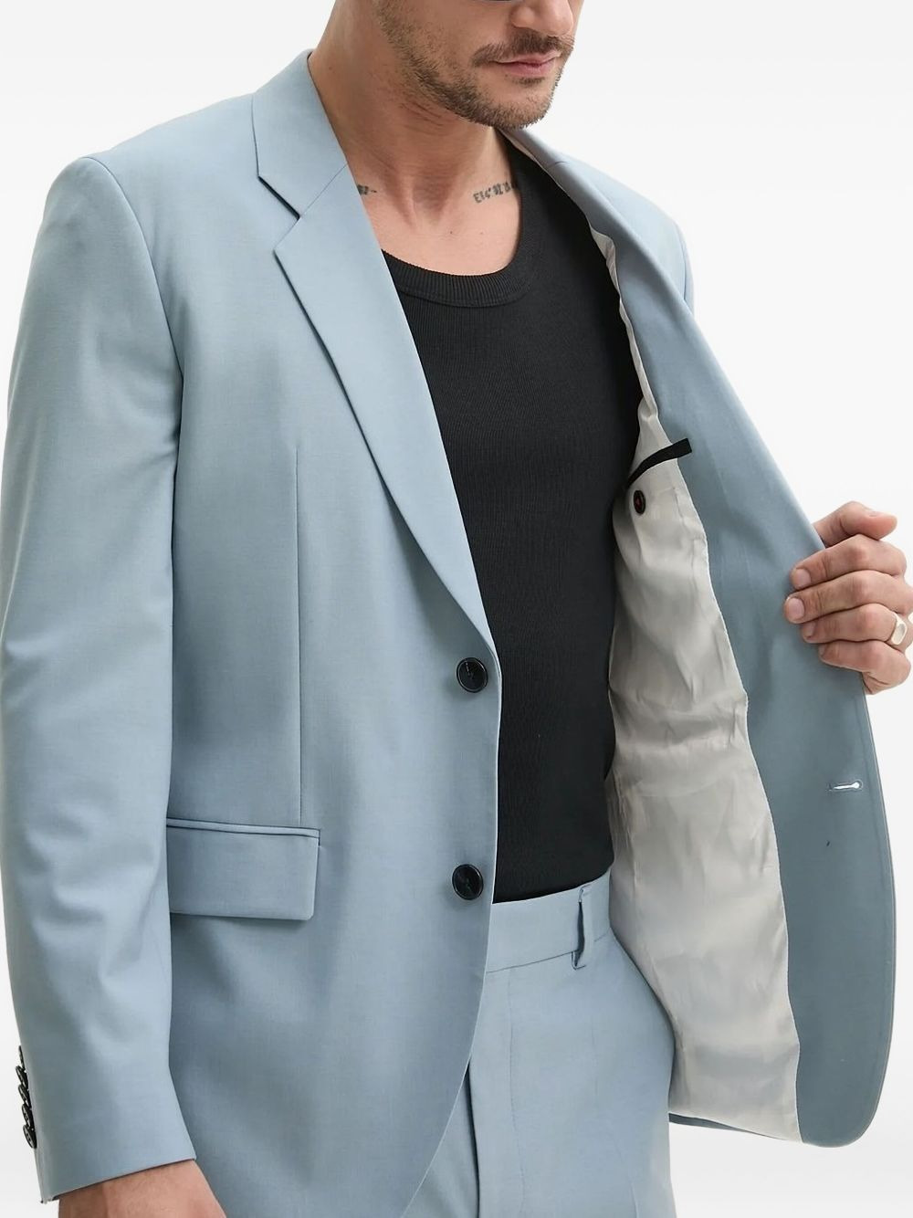 single-breasted lapel-collar suit - 3
