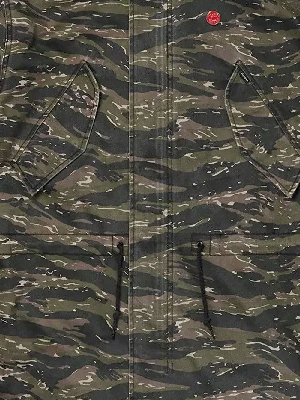 camouflage-pattern tiger-print parka coat - 2